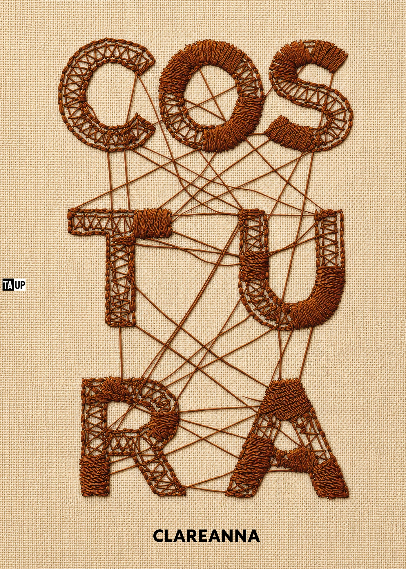 Capa do livro Costura, de Clareanna — design de Jéssica Iancoski (TAUP, 2026)