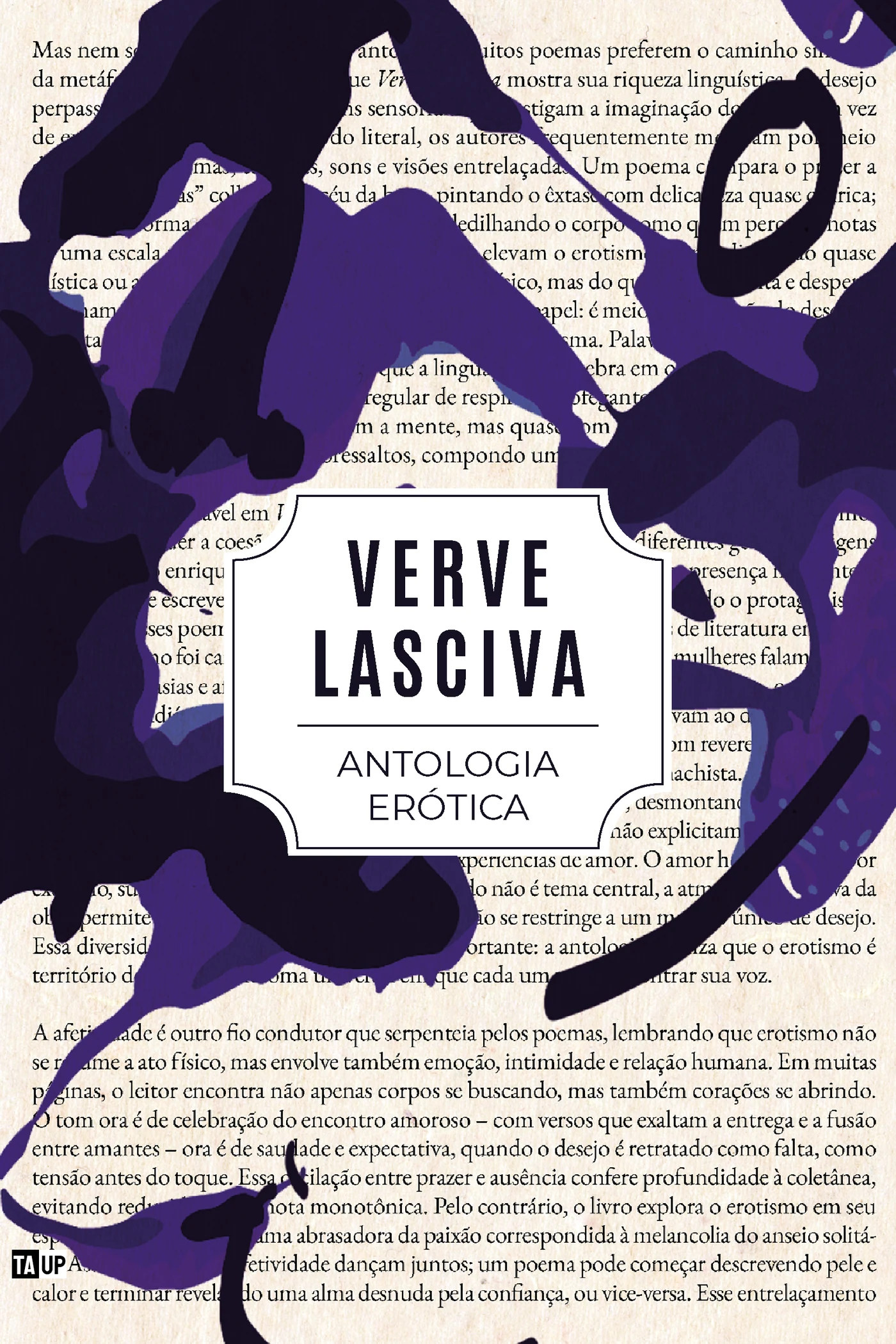 Couverture du livre Verve Lasciva, de Vários autores (antologia erótica) — design de Jéssica Iancoski (TAUP, 2026)
